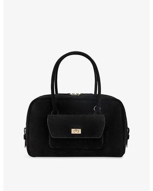 Sandro Ezmeh Suede Top-Handle Bag - Black