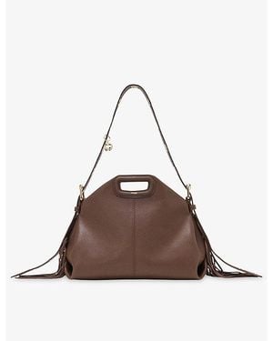 Maje Miss M Leather Shoulder Bag - Brown