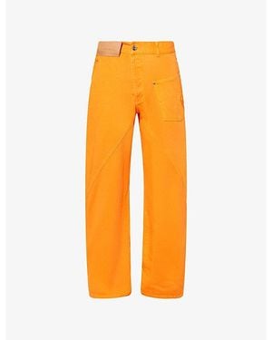 JW Anderson Twisted Workwear Straight-Leg Denim Jeans - Orange