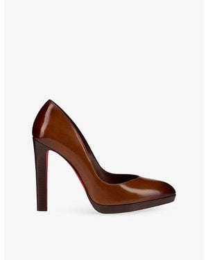 Christian Louboutin Fannylove Alta 120 Leather Pumps - Brown