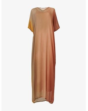 eem Metallic Ombre-Print Woven Kaftan - Brown