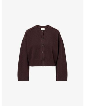Dissh Paige Round-Neck Wool Cardigan - Purple