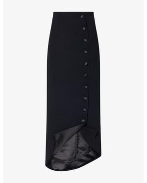 A.W.A.K.E. MODE Tailored Collared Hem Woven Maxi Skirt - Black