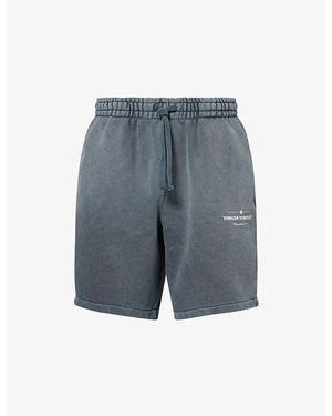 The Couture Club Spray-Wash Logo-Print Cotton Shorts - Grey