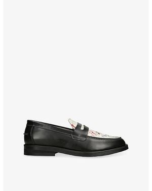 Duke & Dexter Wilde Sketch Leather Loafers - Black
