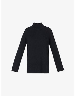 Sweaty Betty Alpine Funnel-Neck Knitted Sweater - Blue