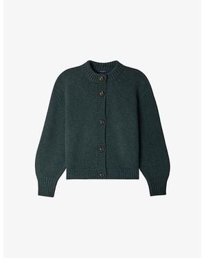 Soeur Leonard Knitted Wool Cardigan - Green