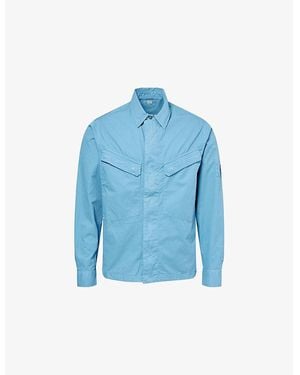 C.P. Company F-Zip Regular-Fit Cotton Overshirt - Blue