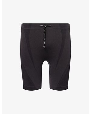 GYMSHARK Seamless Half-Tight Stretch-Woven Running Shorts - Black