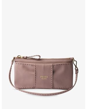 Prada Zipper Leather Pouch - Pink