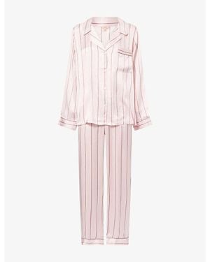 Eberjey Inez Washable Long Silk Pyjama Set - Pink