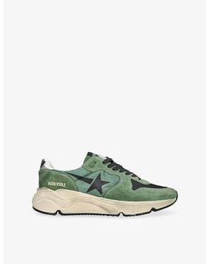 Golden Goose Running Sole Suede Sneakers - Green