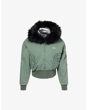 Juicy Couture Twill Cropped Cotton Jacket - Green