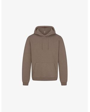 Skims Classic Lounge Cotton-Blend Jersey Hoody - Brown