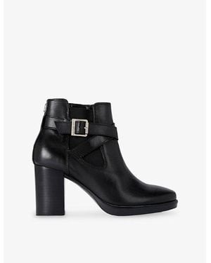 Carvela Kurt Geiger 2 Wide-Fit Leather Heeled Ankle Boots - Black