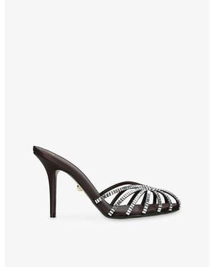 ALEVI Emily 95 Satin Heeled Mules - White