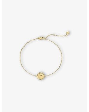 Monica Vinader Mini Initial R Stamp 14Ct- Bracelet - White