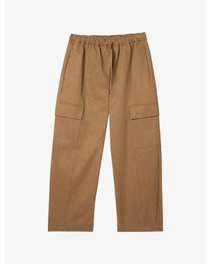 Whistles Utility Barrel-Leg Cotton Pants - Brown