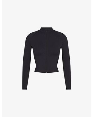 NikeSKIMS Matte Mock-Neck Full Zip Jacket - Blue
