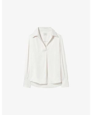 Claudie Pierlot Collared Relaxed-Fit Woven Blouse - White