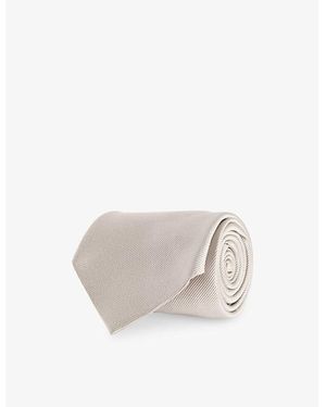Tom Ford Solid Mogador Silk Tie - White