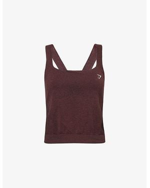 GYMSHARK Vital Seamless Stretch-Woven Tank Top - Red