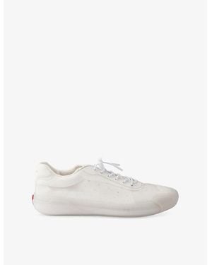 Prada Technical Logo Woven Sneakers - White