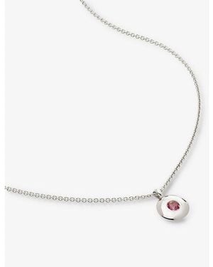 Monica Vinader October Birthstone Sterling- Necklace - White
