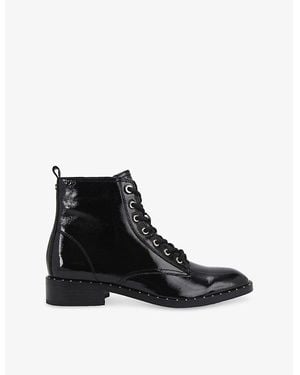 Carvela Kurt Geiger Studio Spike Patent-Leather Ankle Boots - Black