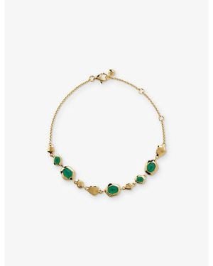Monica Vinader Odyssey Pebbled Onyx And 18Ct- Vermeil Chain Bracelet - Metallic
