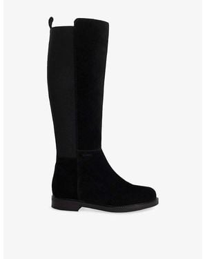 Dune Tallo Suede Knee-High Boots - Black