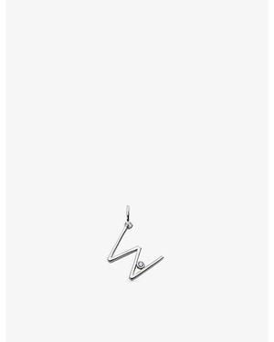 Monica Vinader Solitaire Diamond Initial W Sterling- And 0.035Ct Lab-Grown Diamond Pendant - White