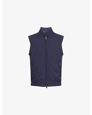 Corneliani Band-Collar Regular-Fit Stretch-Wool Blend Gilet - Blue