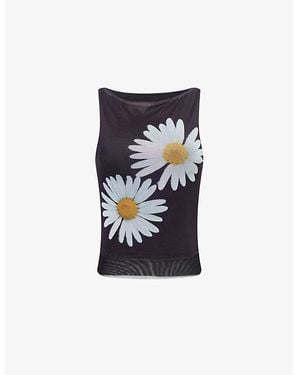 House Of Sunny Daisy-Layer Mesh Top - Black