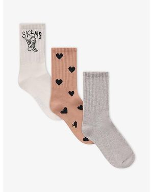 Skims Ribbed Crew Sock - White