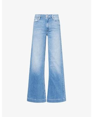 PAIGE Leenah High Rise Slim Cotton Denim Jeans - Blue