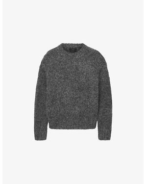 AllSaints Myles Oversized-Fit Mohair-Blend Jumper - Grey