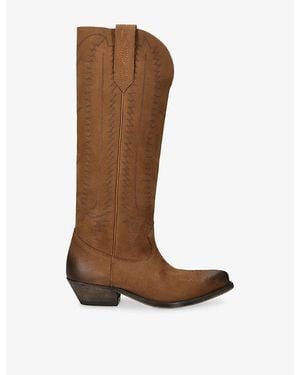 Golden Goose Wish Star Leather Cowboy Boots - Brown