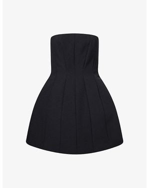 Max Mara Betel Bustier Sablé Woven Mini Dress - Black