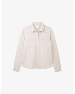 The White Company Patch-Pocket Brushed-Texture Cotton-Blend Jersey Shirt - White