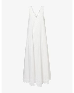 Dissh Annabel Lace-Trim Cotton-Blend Maxi Dress - White