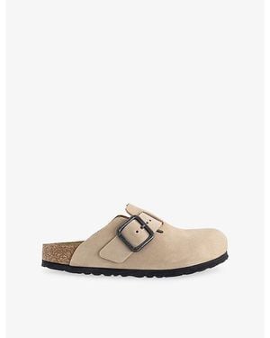 Birkenstock Boston Wire-Buckle Suede Clogs - Natural