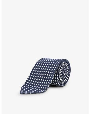 Drake's Polka-Dot Silk Tie - Blue