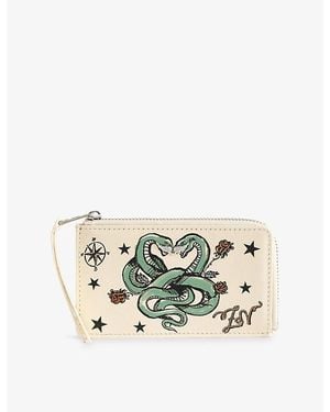 Zadig & Voltaire Rock Tattoo Leather Cardholder - Metallic
