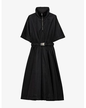 Prada Short-Sleeved Re-Nylon Midi-Dress - Black