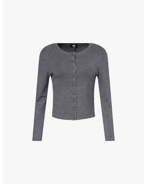 PAIGE Anzu Round-Neck Knitted Cardigan - Gray