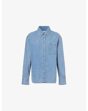 Rag & Bone Connie Patch-Pocket Cotton-Blend Shirt - Blue