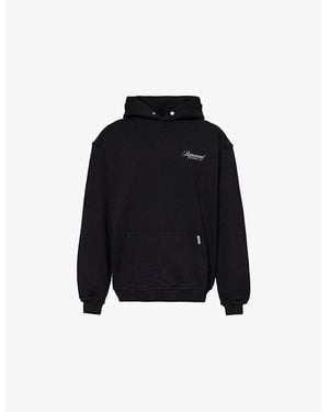 Represent Owners Club Script Kangaroo-Pocket Relaxed-Fit Cotton-Jersey Hoody - Black
