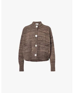 Nackiyé Icebreaker Melange Long-Sleeve Wool And Cashmere-Blend Cardigan - Brown