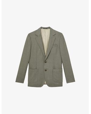 Reiss Midnight Slim-Fit Wool-Blend Blazer - Green